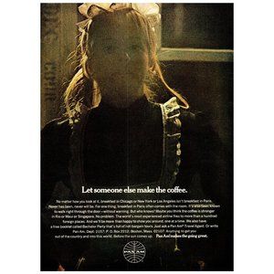 1969 Pan-Am Let Someone Else Make the Coffee Vintage Print Ad Stewardess Travel